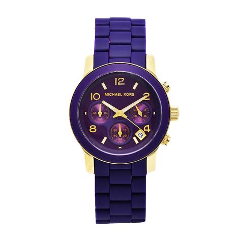 michael kors purple watch plastic band|Michael Kors mini wrist watch.